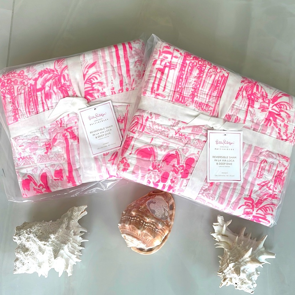 New Lilly Pulitzer x Pottery Barn Pillowcase Lot of 2 Sham in La Via Loca